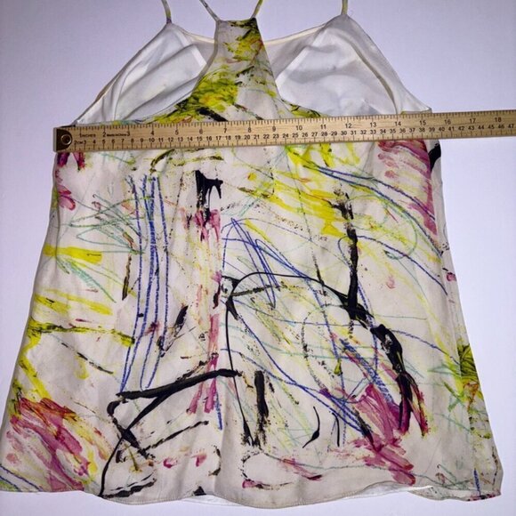 Milly 100% Silk Colorful Blouse Tank-Top size 4 - Picture 10 of 15